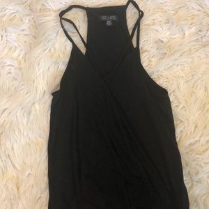 Aerie black neck detail flowy tank top
